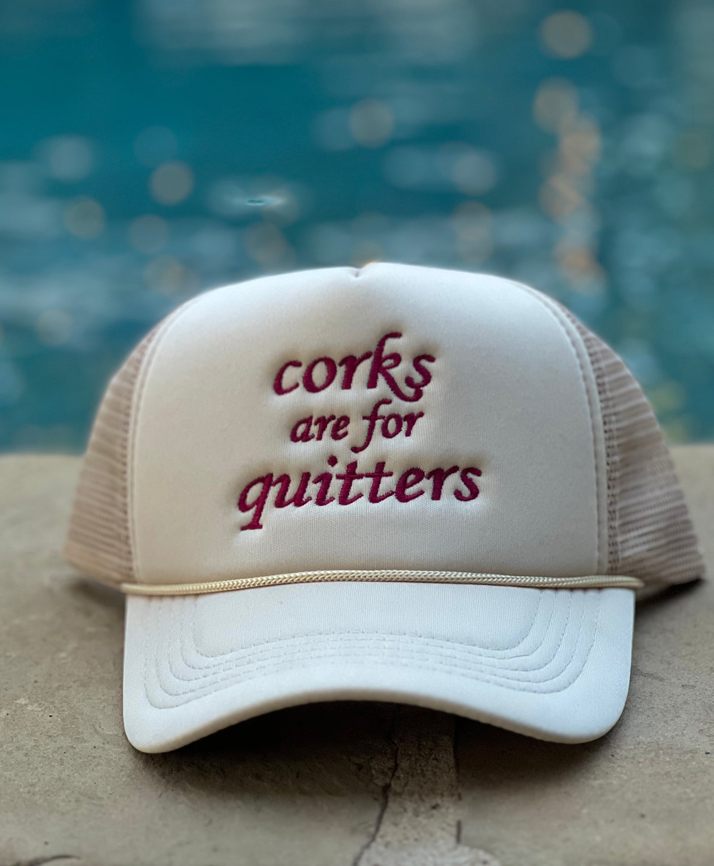 Corks Are For Quitters - Beige/Maroon