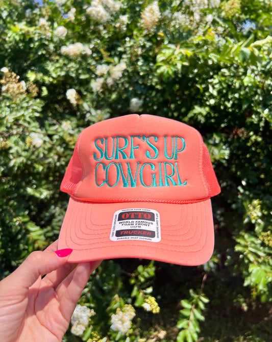 Surf’s Up Cowgirl - Coral/Teal