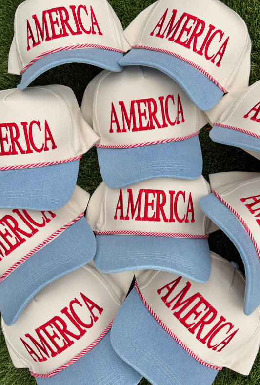 America - Denim/Red Rope