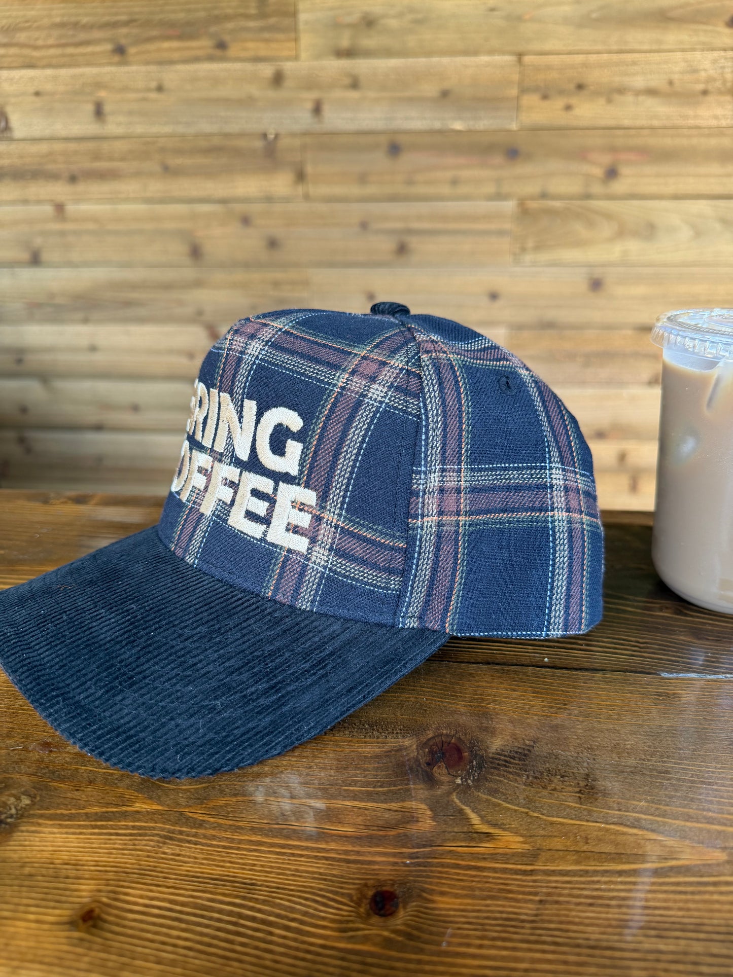 BRING COFFEE - Black Plaid