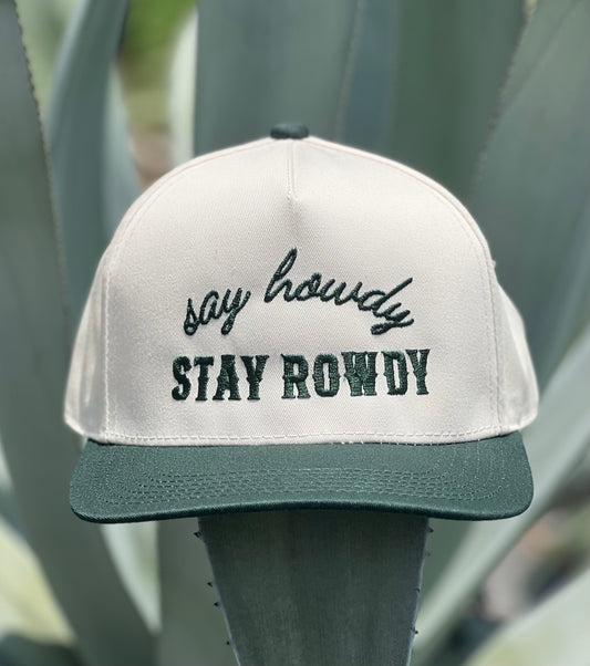 Stay Rowdy - Dark Green/Natural