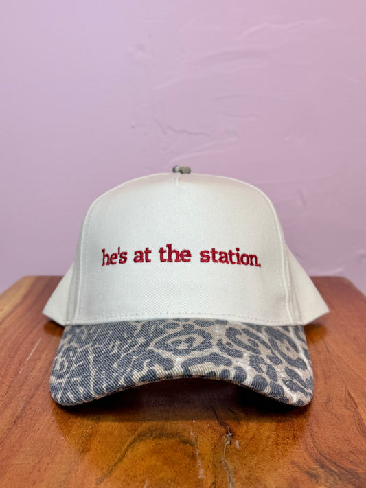 he’s at the station.