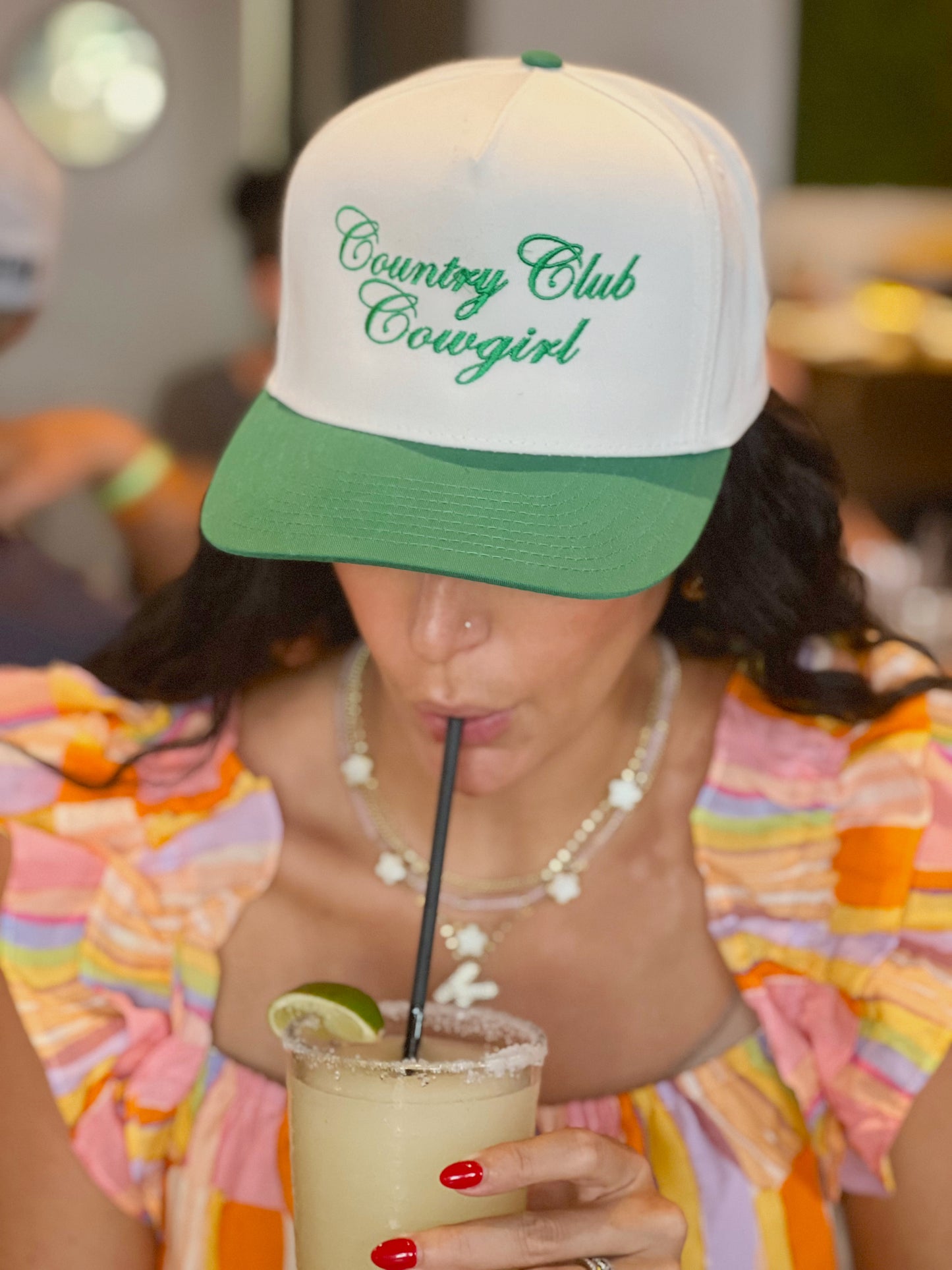 Country Club Cowgirl - Green/Natural